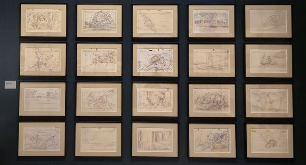 ‘바람계곡의 나우시카’ 원고. 애니메이션 속 장면과 매우 비슷하게 그려져 있다